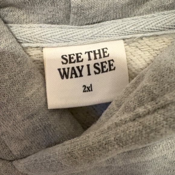 Gray Oversized See The Way I See Hooded 2XL Sweatshirt - Picture 4 of 5